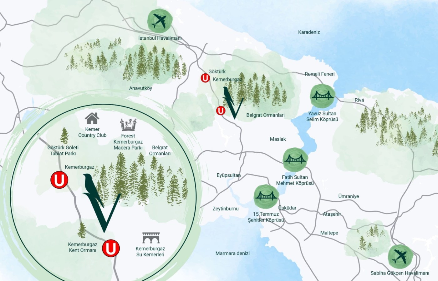 Nevbahar Kemer Mansions Housing Project Map